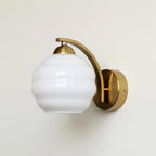 Modern Glass Wall Light With Warm LED Glow in Gold + White — Harbor Light Co.