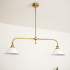 Modern Brass Pendant Light With Ceramic Shades for Dining Room — Harbor Light Co.