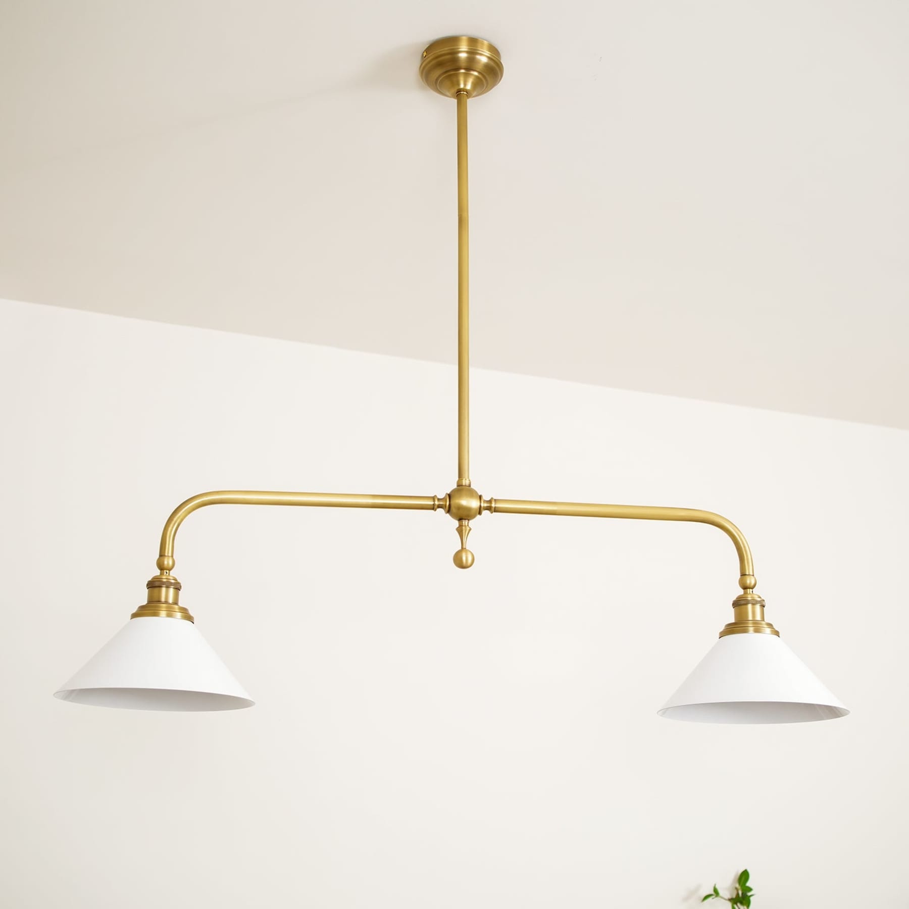 Modern Brass Pendant Light With Ceramic Shades for Dining Room — Harbor Light Co.