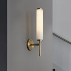 Modern Faux Alabaster Wall Light With Warm Glowing Shade — Harbor Light Co.