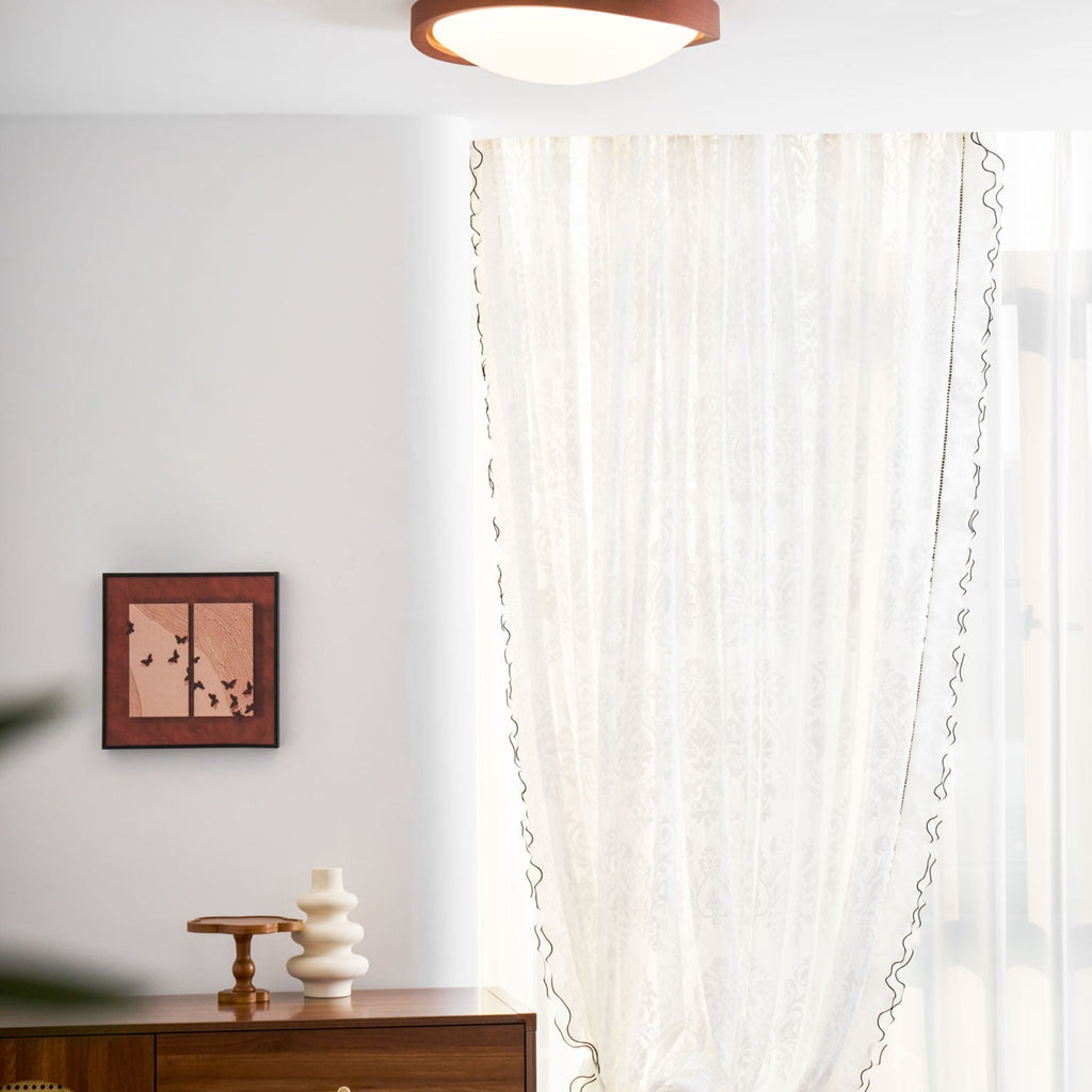 Modern Wood Flush Mount Ceiling Light With Tri-Color Glow — Harbor Light Co.