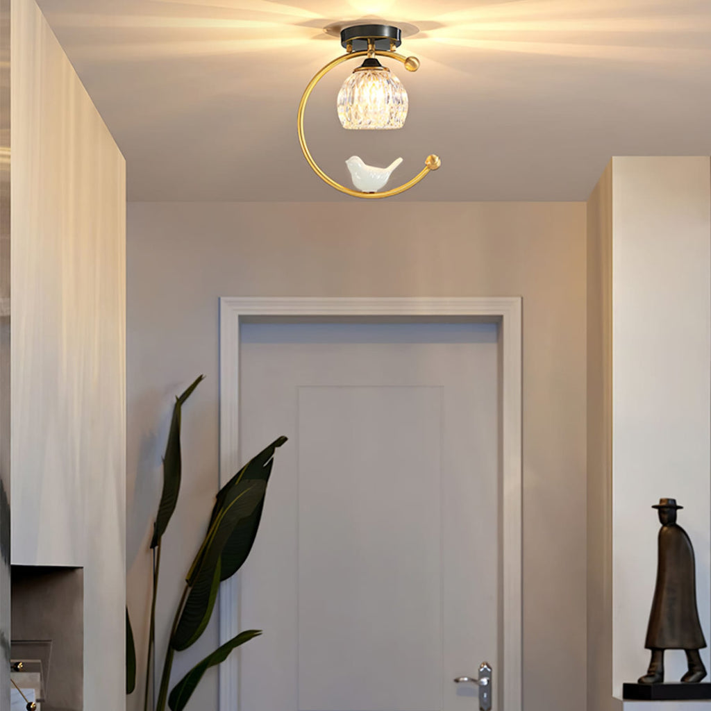 Modern Brass Semi-Flush Ceiling Light for Living Room — Harbor Light Co.
