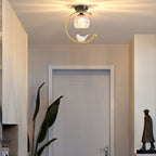 Modern Brass Semi-Flush Ceiling Light for Living Room — Harbor Light Co.
