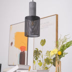 Industrial Wrought Iron Concrete Pendant Light With Warm LED Glow — Harbor Light Co.