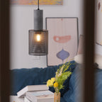 Industrial Wrought Iron Concrete Pendant Light With Warm LED Glow — Harbor Light Co.