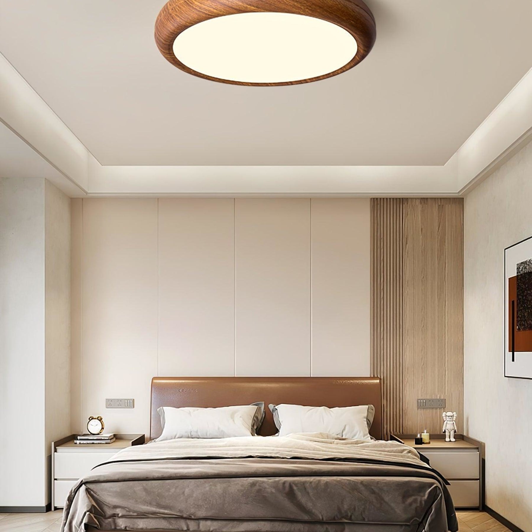 Modern Wood Flush Mount Ceiling Light for Living Room — Harbor Light Co.