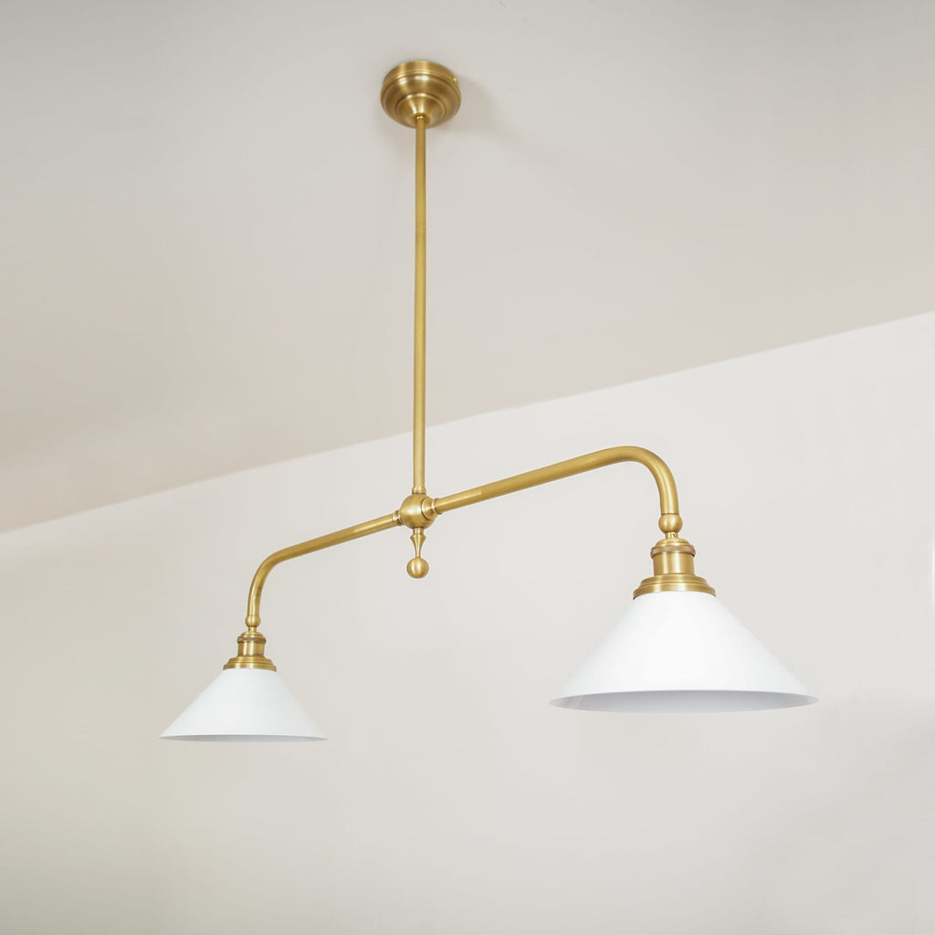 Modern Brass Pendant Light With Ceramic Shades for Dining Room — Harbor Light Co.