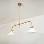 Modern Brass Pendant Light With Ceramic Shades for Dining Room — Harbor Light Co.