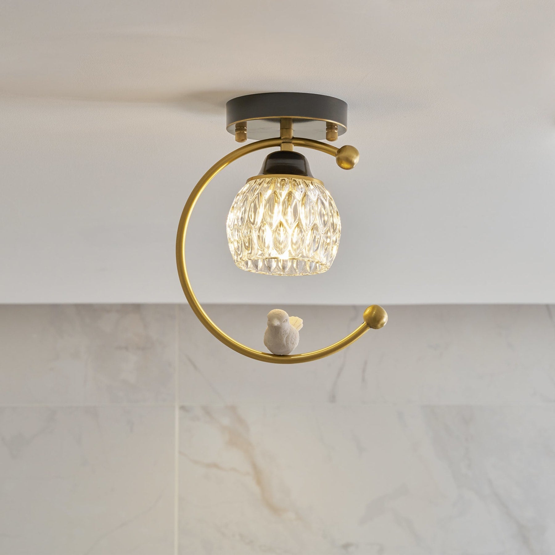 Modern Brass Semi-Flush Ceiling Light for Living Room — Harbor Light Co.