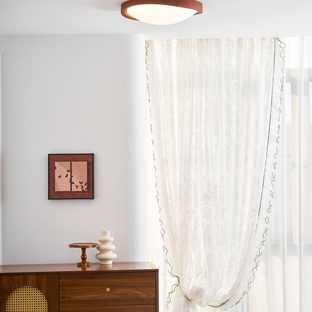 Modern Wood Flush Mount Ceiling Light With Tri-Color Glow — Harbor Light Co.
