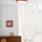 Modern Wood Flush Mount Ceiling Light With Tri-Color Glow — Harbor Light Co.