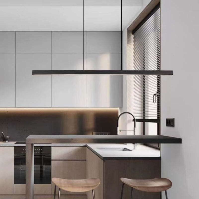 Modern Linear Pendant Light Bar with Integrated LED Light