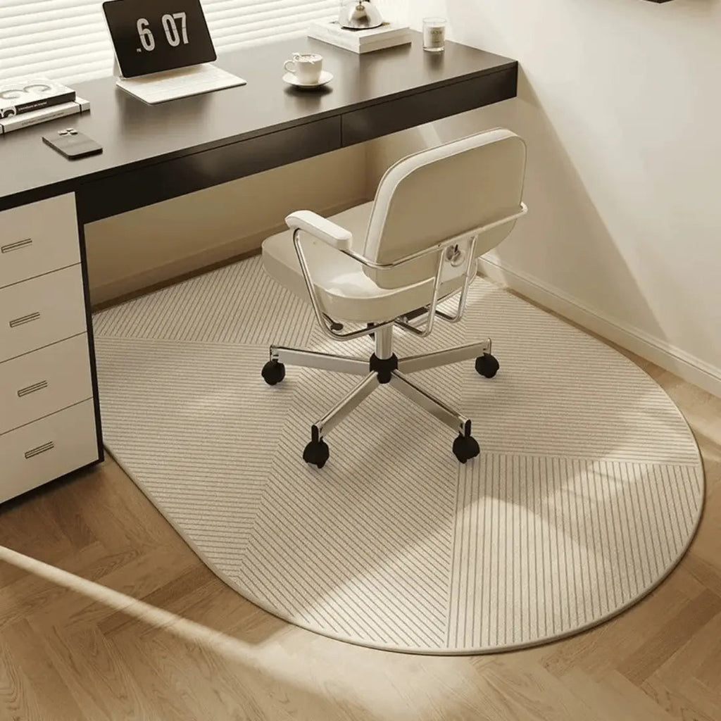 Office Chair Mat for Hardwood Floors Non-Slip Semi Round Desk Chair Rug Polyester Floor Protector for Home Office and Gaming