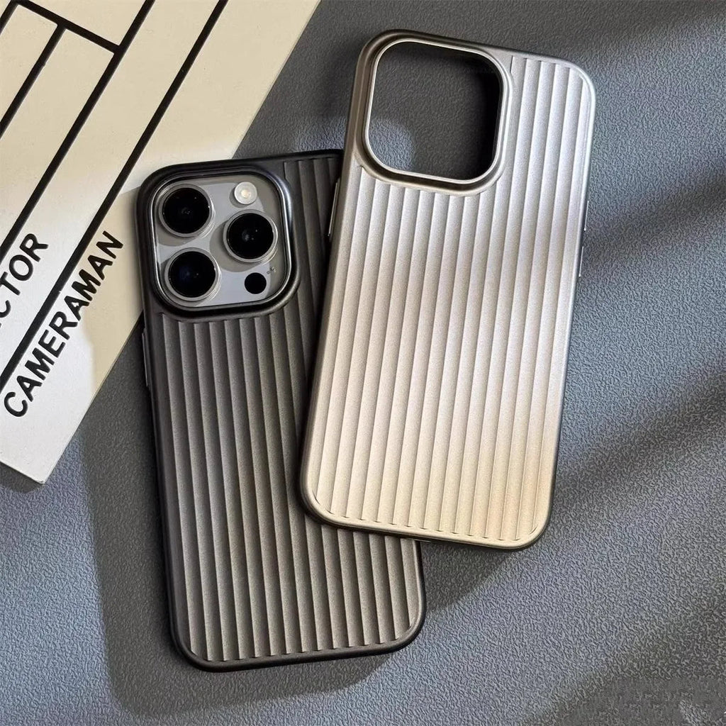 Slim Shockproof iPhone Case Ultra Thin Protective Cover with Raised Edges Fingerprint Resistant Ribbed Design Wireless Charging Compatible