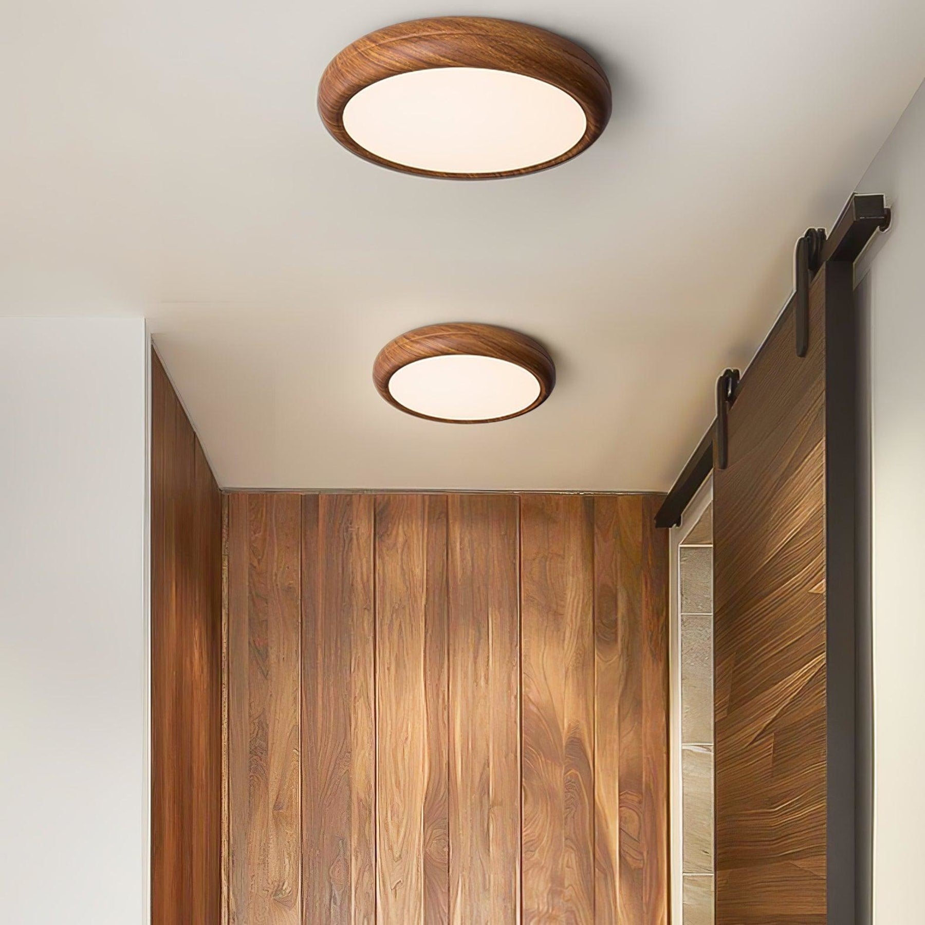 Modern Wood Flush Mount Ceiling Light for Living Room — Harbor Light Co.