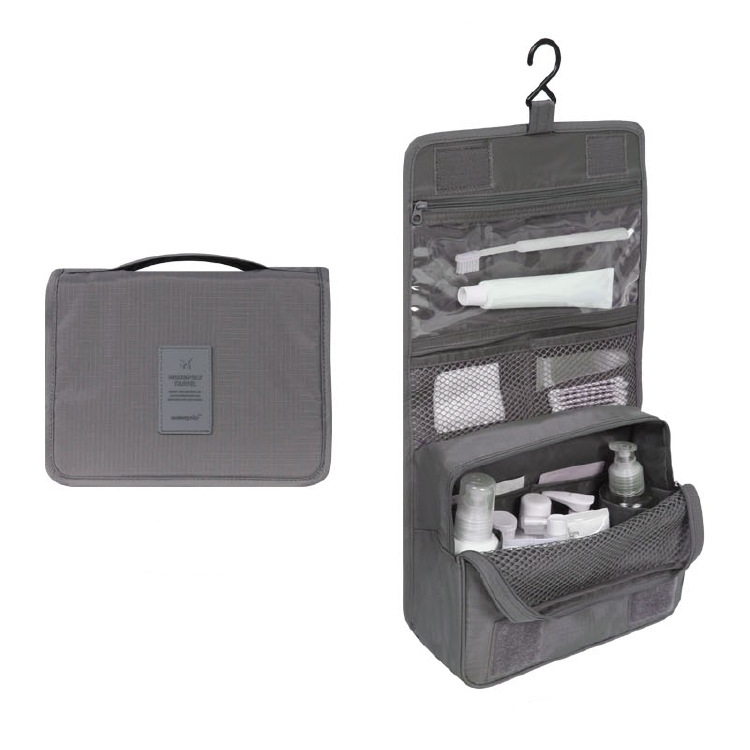 Hanging Travel Toiletry Bag Waterproof Cosmetic Organizer with Hook and Multiple Compartments for Women