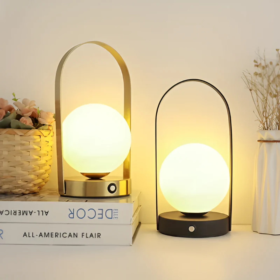 Cordless Rechargeable Warm White LED Light Table Lamp with Handle