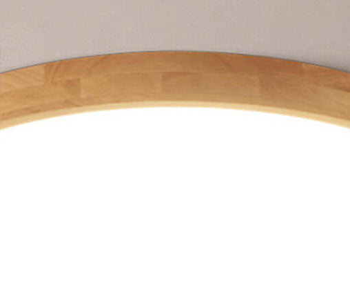 Ultra Thin Solid Wood Round Flush Mount LED Ceiling Light