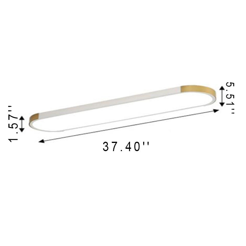 Modern Linear Metal Flush Mount Ceiling Light With Dimmable Remote — Harbor Light Co.