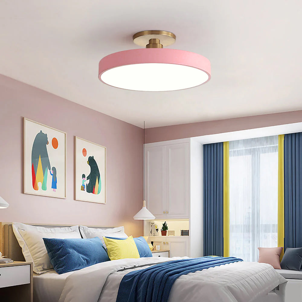 Modern Circular Semi Flush Mount LED Ceiling Light