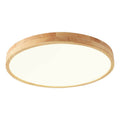 Ultra Thin Solid Wood Round Flush Mount LED Ceiling Light