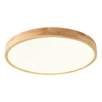 Ultra Thin Solid Wood Round Flush Mount LED Ceiling Light
