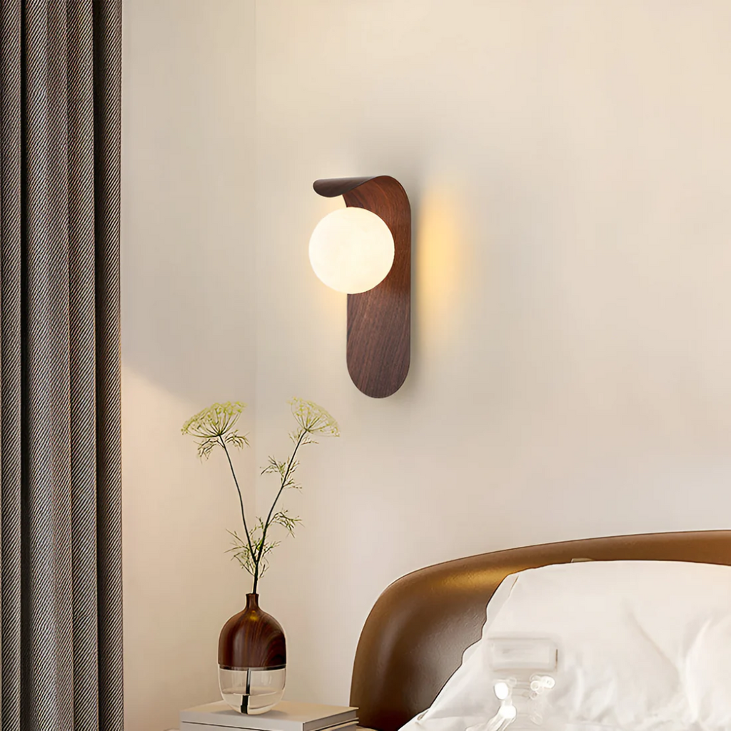Scandinavian Wood Globe Wall Sconce