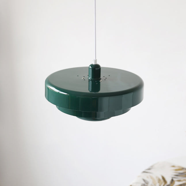 Mid-Century Metal Dining Room Pendant Light with Layered Disc Shade