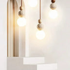 Modern Travertine and Wood Pendant Light for Dining Room — Harbor Light Co.