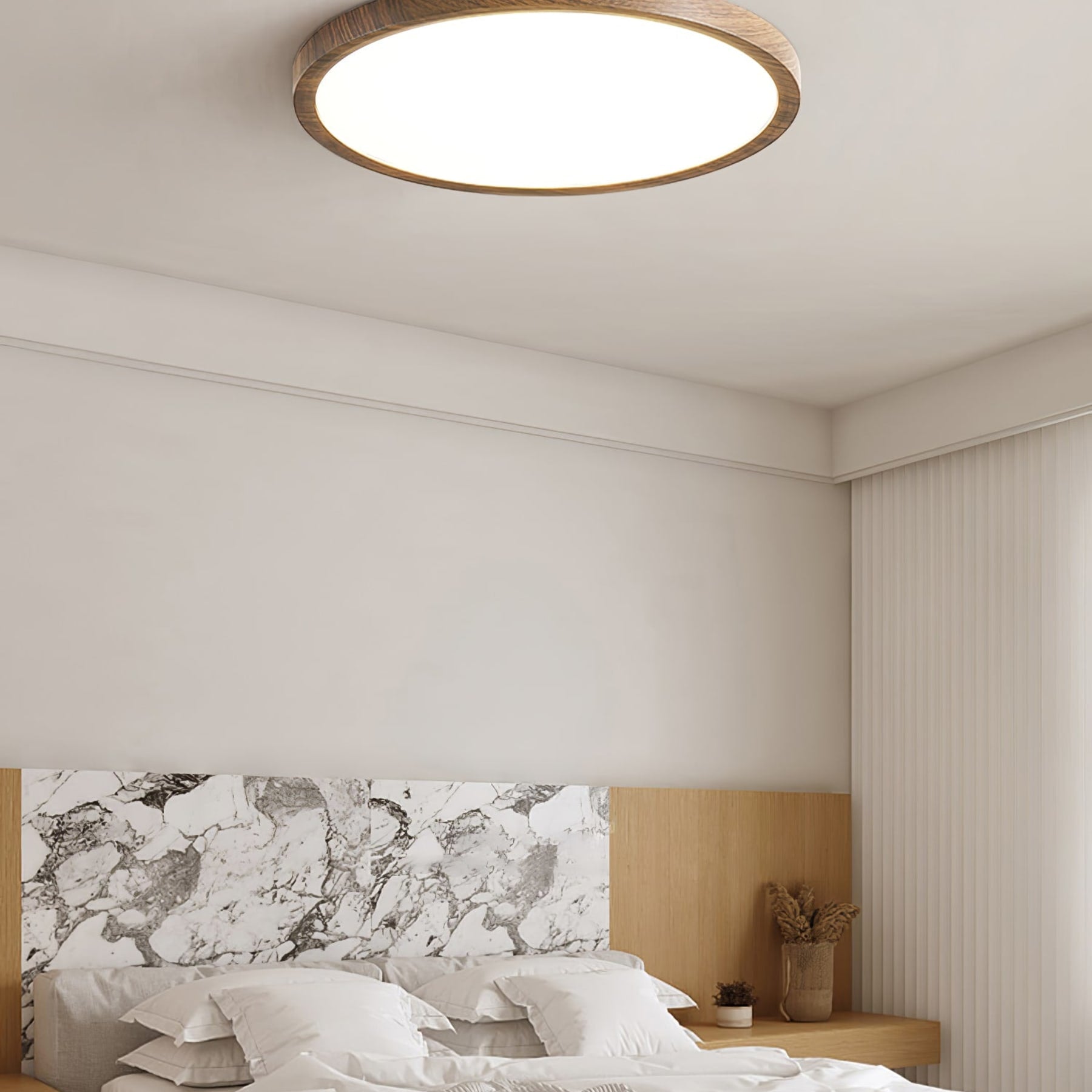 Modern Wood Flush Mount Ceiling Light With Slim Low-Profile Design — Harbor Light Co.