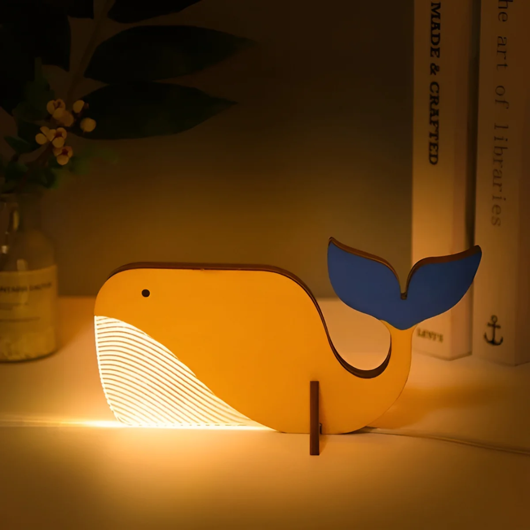 Nordic Wooden Animal LED Light Table Lamp USB Powered