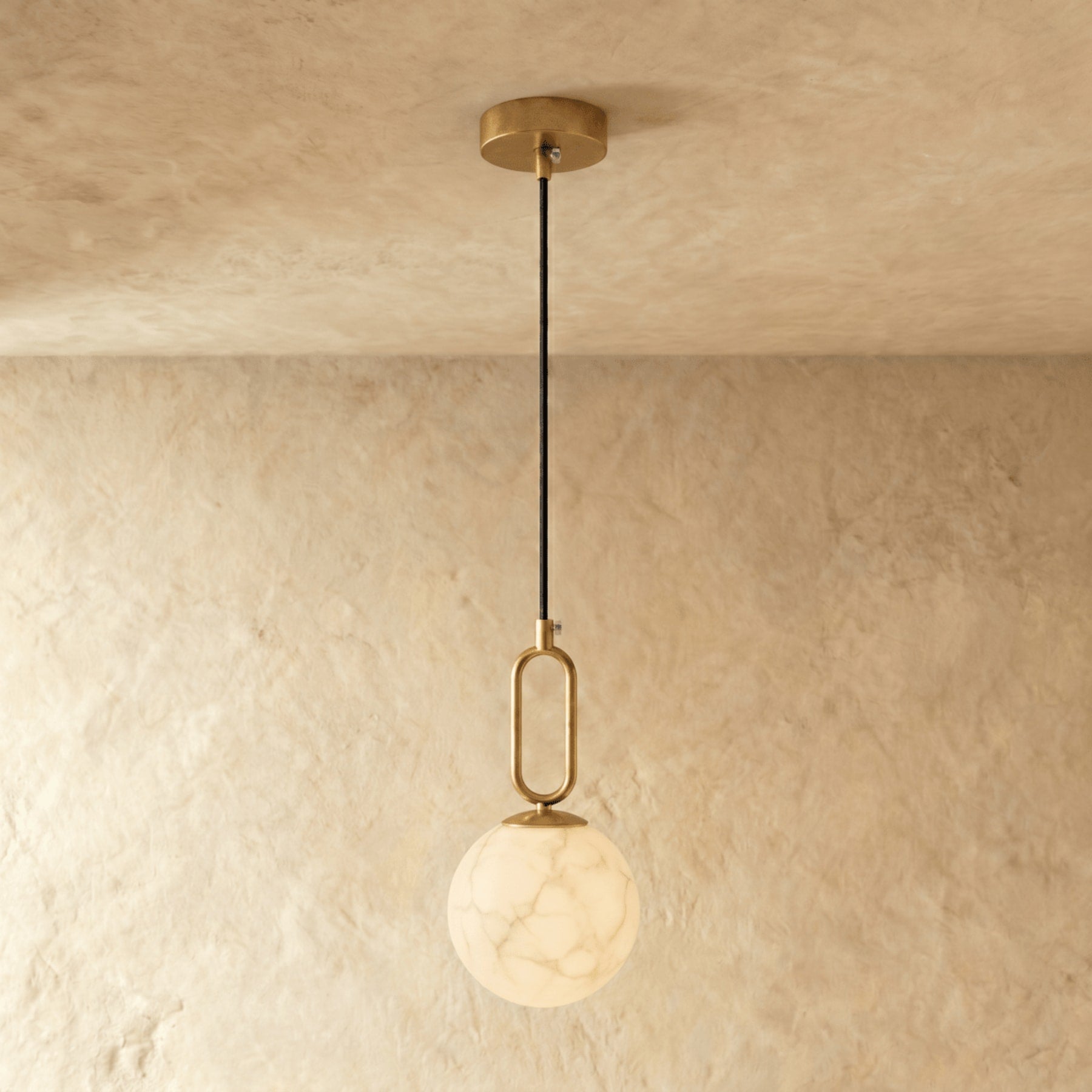 Modern Marble Pendant Light With Warm LED Glow for Dining Room in Gold — Harbor Light Co.