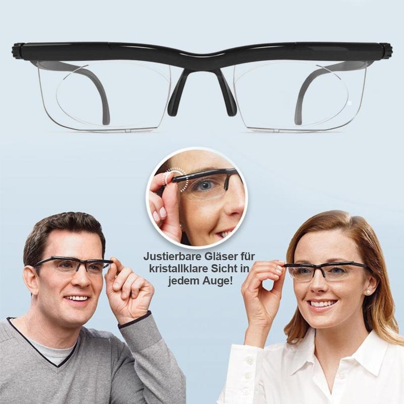 Adjustable Focus Reading Glasses Unisex Variable Dial Lenses Lightweight Frame for Reading and Screen Work