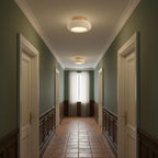 Modern Travertine Flush Mount Ceiling Light — Harbor Light Co.