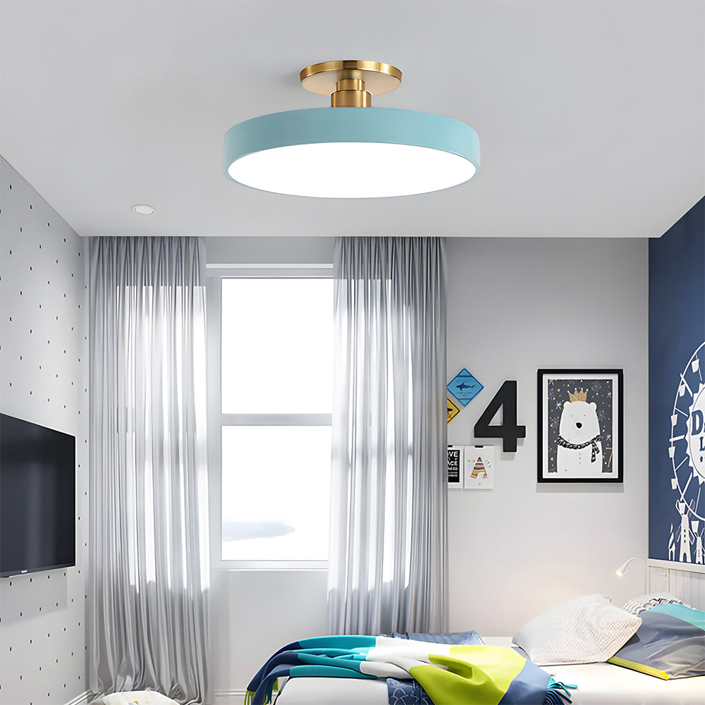 Modern Circular Semi Flush Mount LED Ceiling Light
