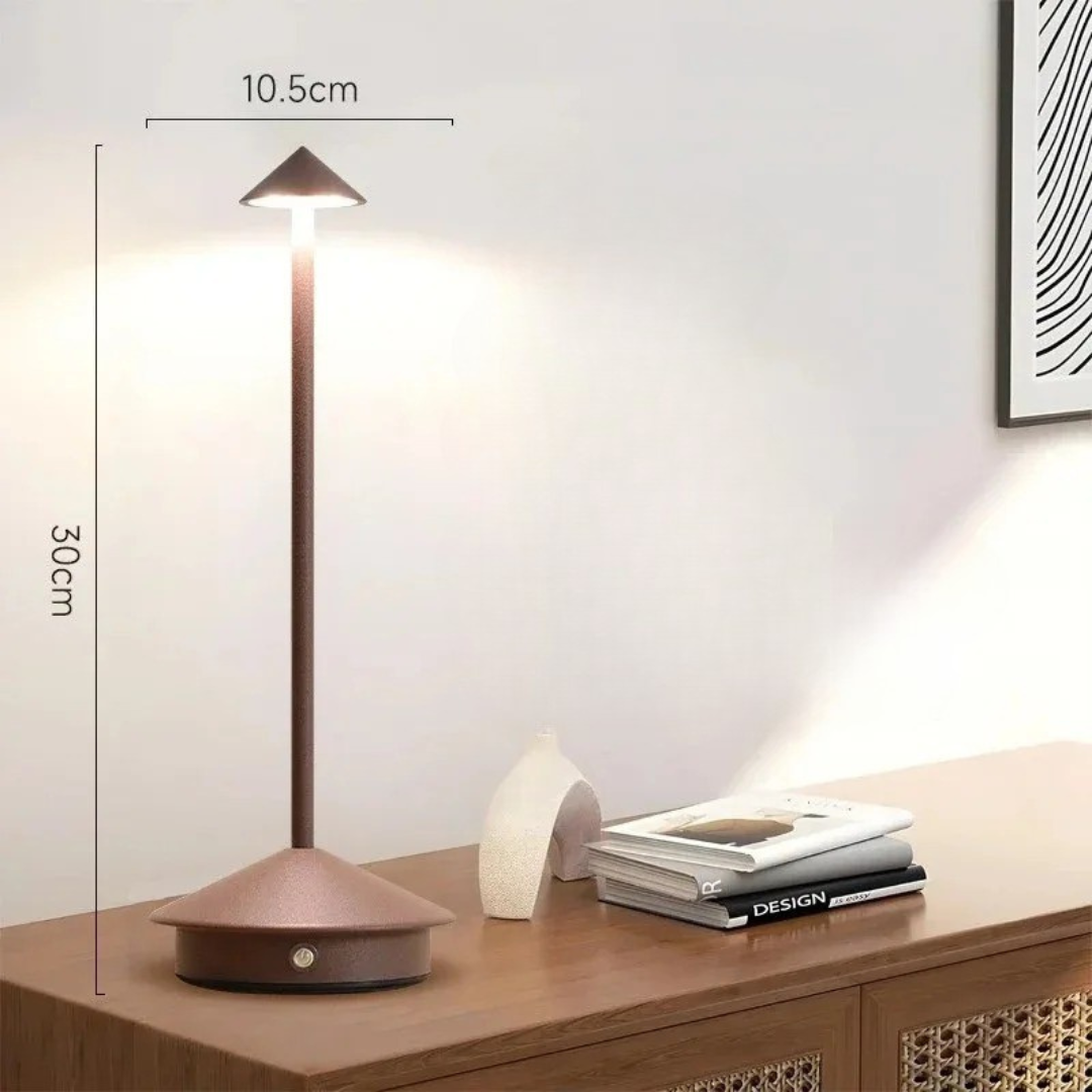 Modern Aluminium Cone LED Light Rechargeable Table Lamp