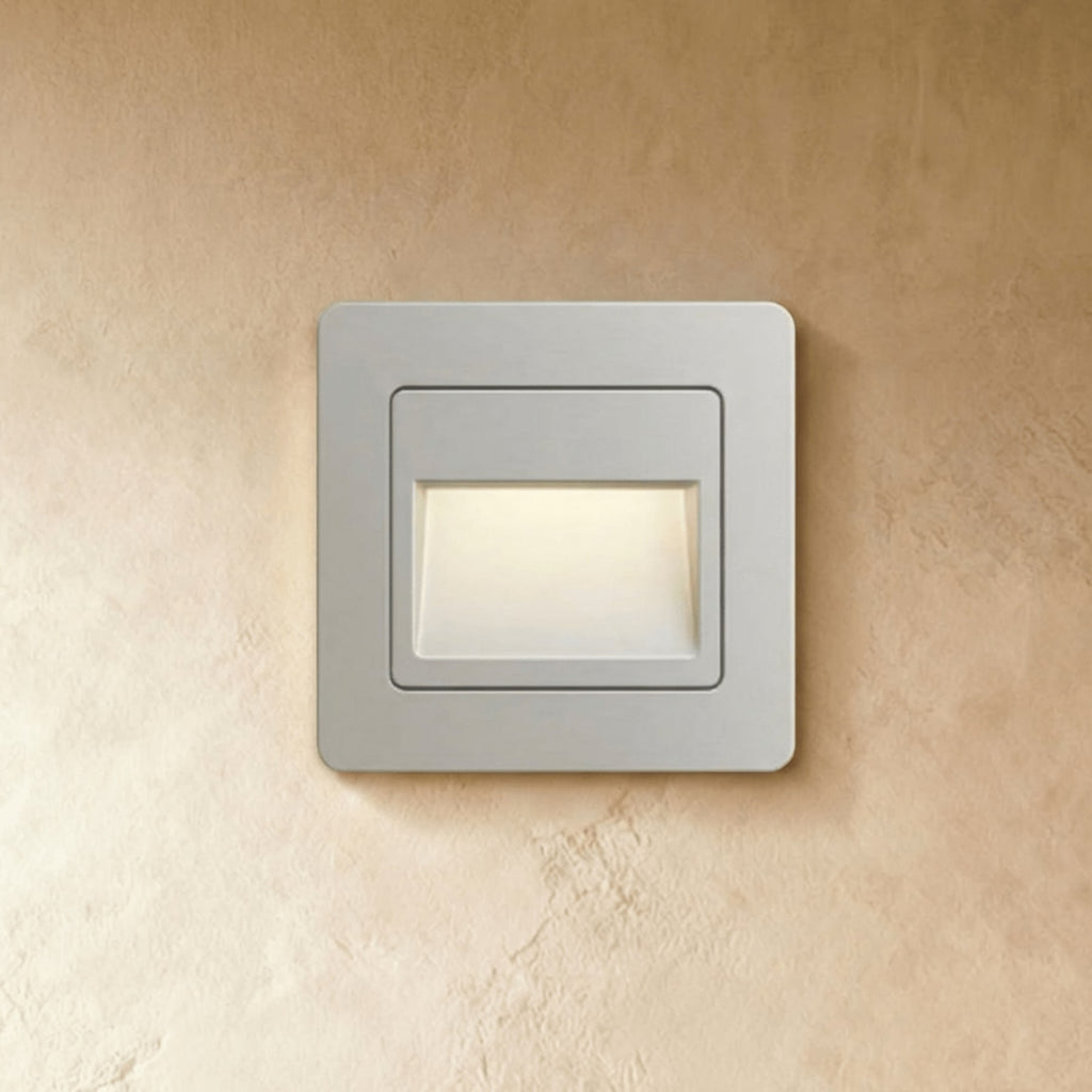 Modern Plastic Wall Light With Integrated LED for Hallway in Silver — Harbor Light Co.