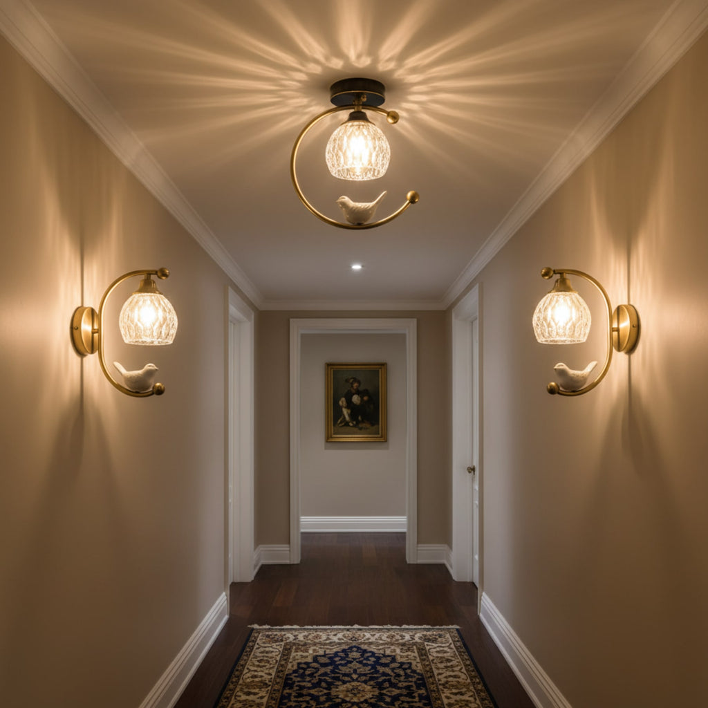 Modern Brass Semi-Flush Ceiling Light for Living Room — Harbor Light Co.