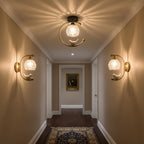 Modern Brass Semi-Flush Ceiling Light for Living Room — Harbor Light Co.