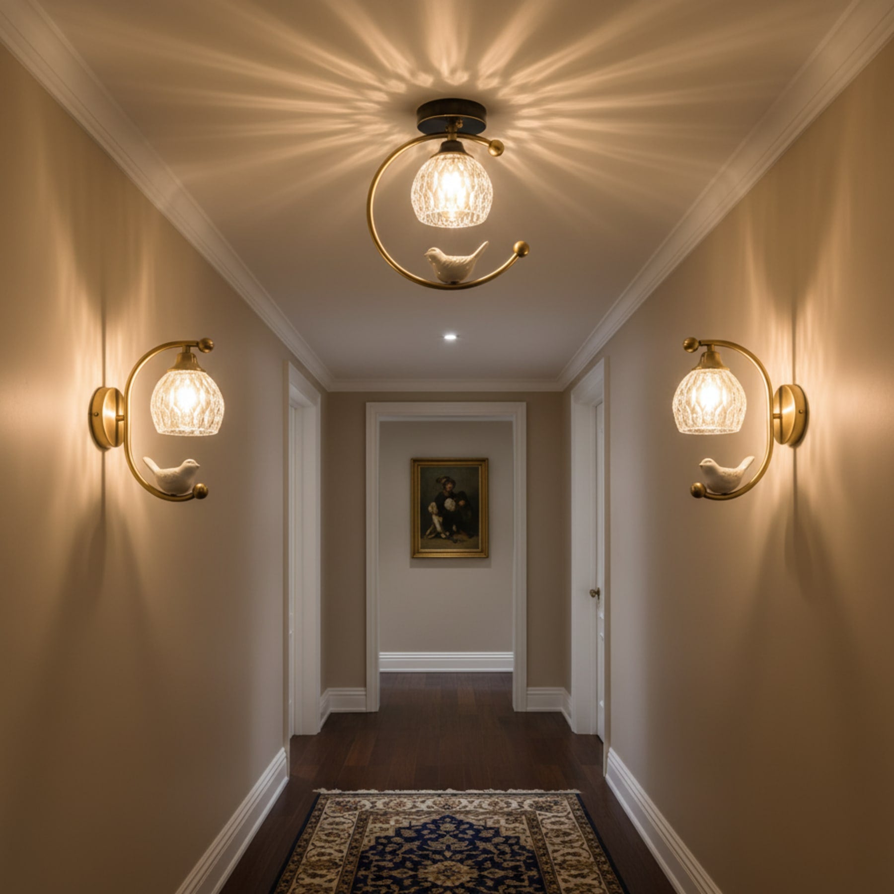 Modern Brass Semi-Flush Ceiling Light for Living Room — Harbor Light Co.