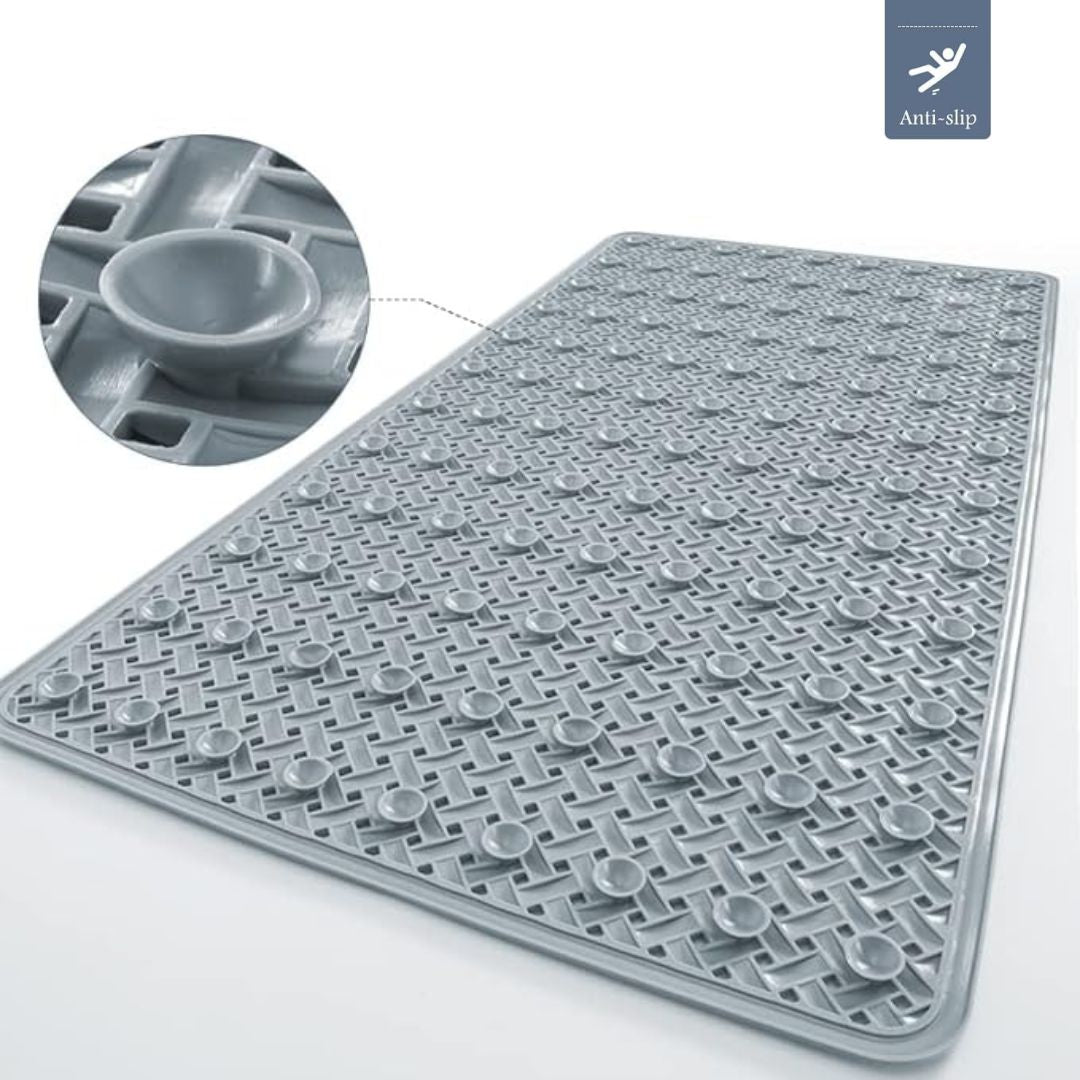 Non-Slip Bathtub Mat with Suction Cups Quick Drying Rubber Bath Mat with Drainage Holes for Tub and Shower