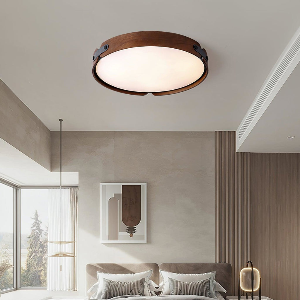 Scandinavian Wood Flush Mount Ceiling Light for Living Room — Harbor Light Co.