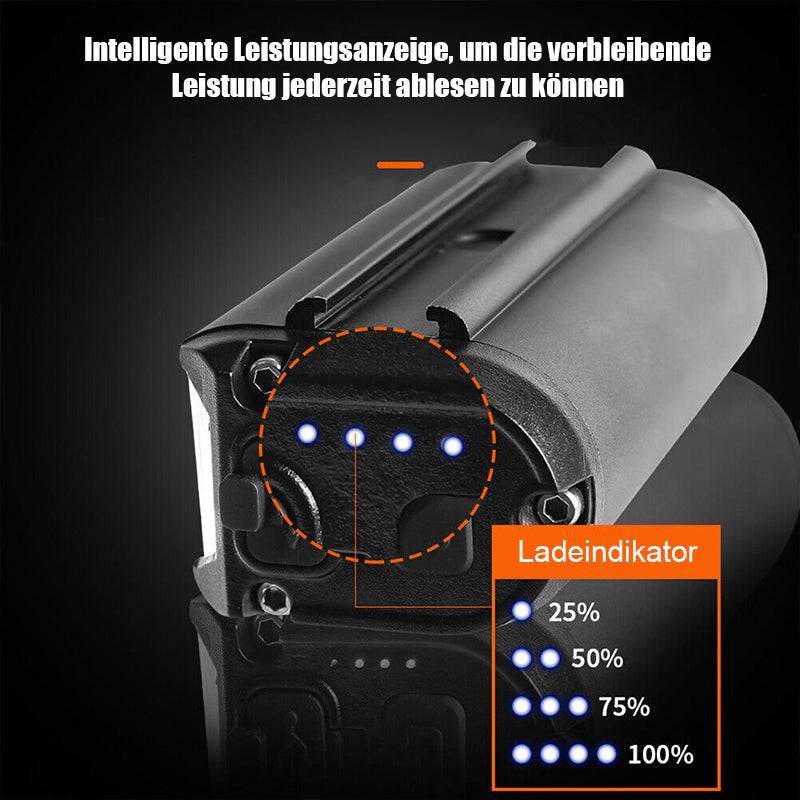Rechargeable LED Bike Headlight Super Bright Wide Angle Bicycle Front Light with Battery Indicator USB Charging and Waterproof Housing