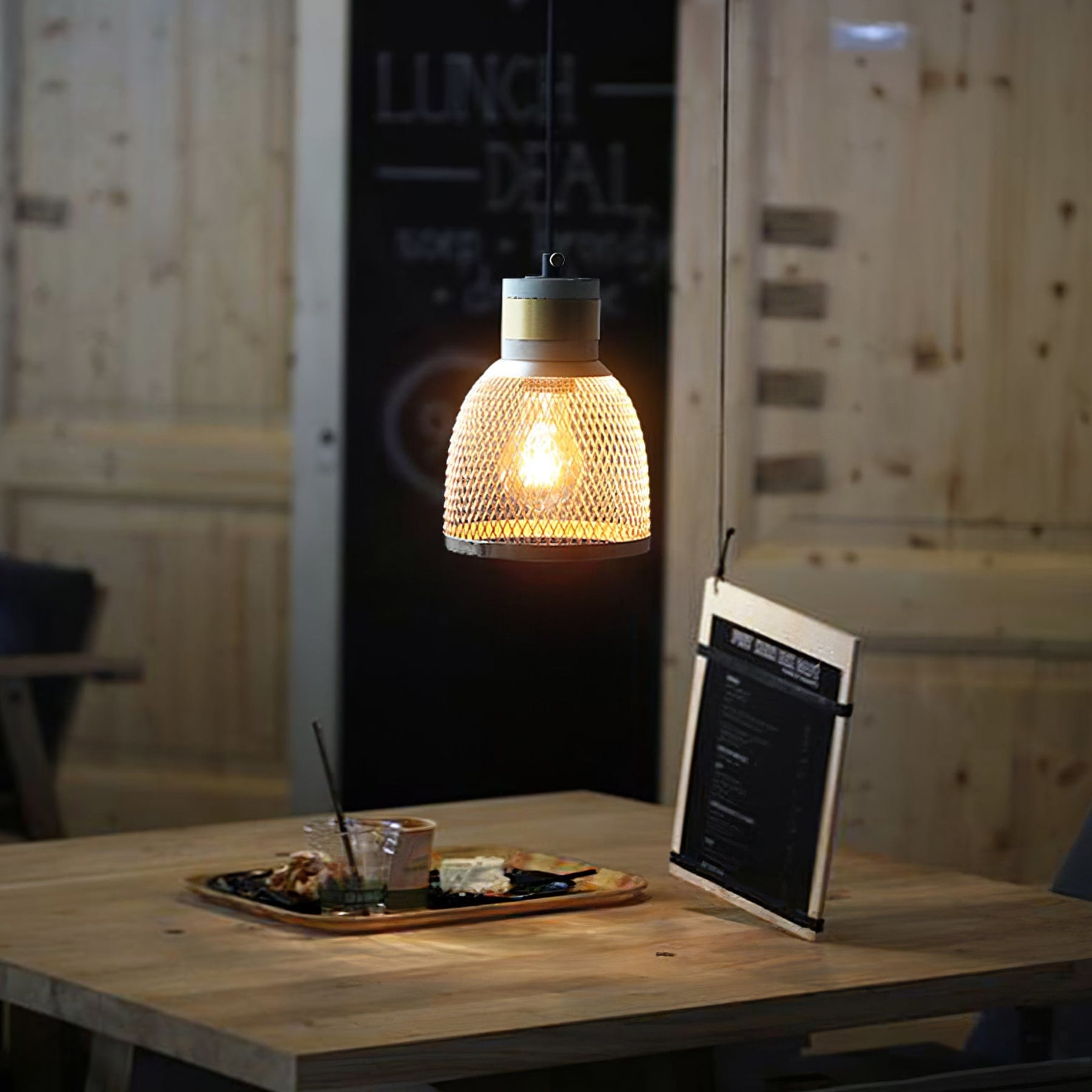 Industrial Wrought Iron Concrete Pendant Light With Warm LED Glow — Harbor Light Co.