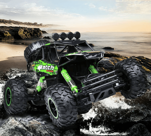 Remote Control Monster Truck Off-Road RC Rock Crawler Car with Rubber Tires Rechargeable Battery and Remote for Kids and Adults All Terrain Toy Truck