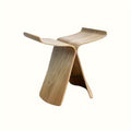 Butterfly Stool Solid Wood Mid Century Modern Bentwood Stool Compact Accent Seat for Living Room Entryway and Bedroom