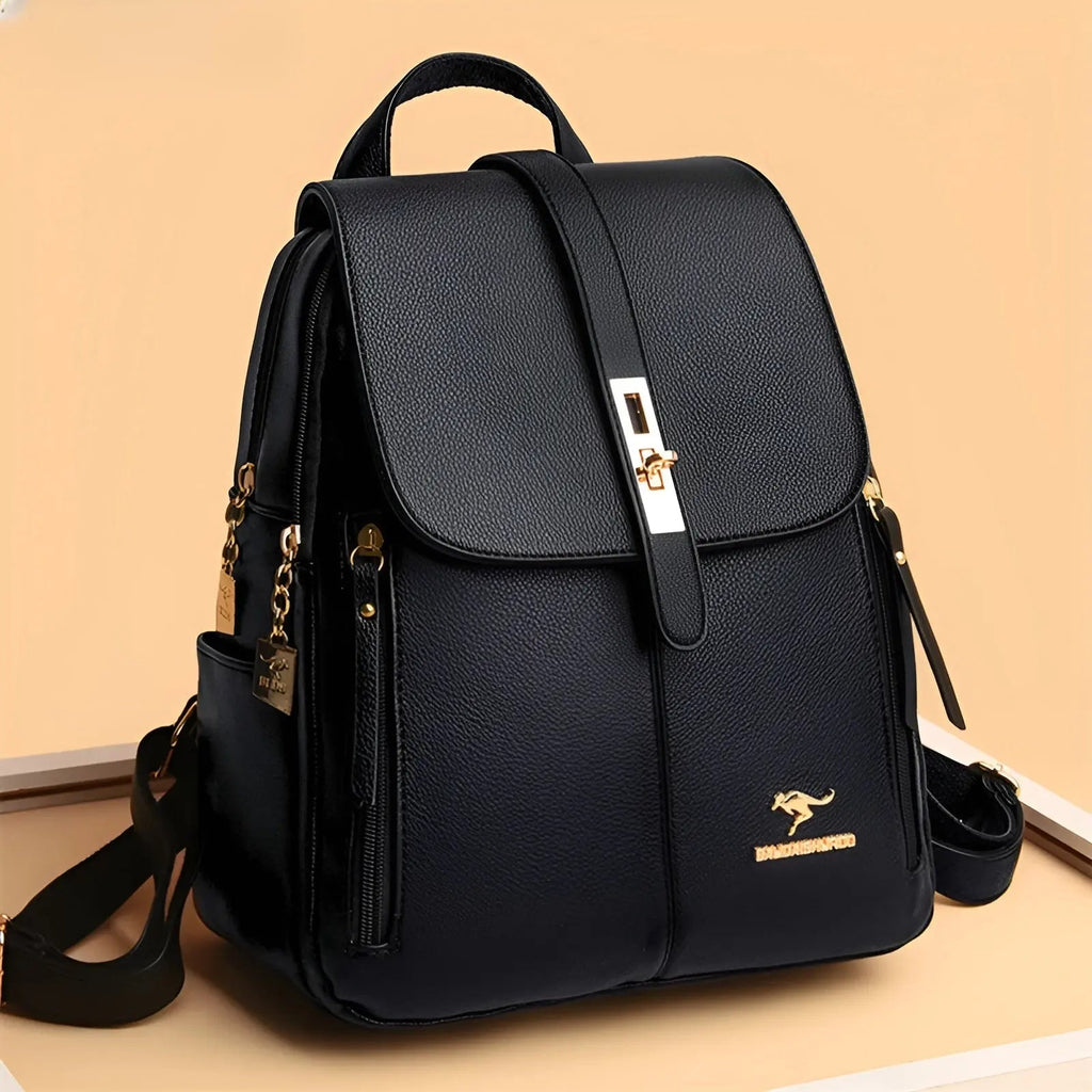 Women's Faux Leather Backpack Purse Fashion Shoulder Bag Small Travel Daypack with Multiple Compartments for Work and Daily Use