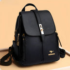 Women's Faux Leather Backpack Purse Fashion Shoulder Bag Small Travel Daypack with Multiple Compartments for Work and Daily Use