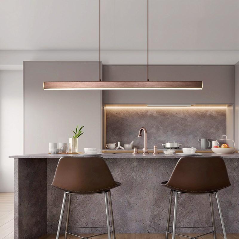 Modern Linear Pendant Light Bar with Integrated LED Light