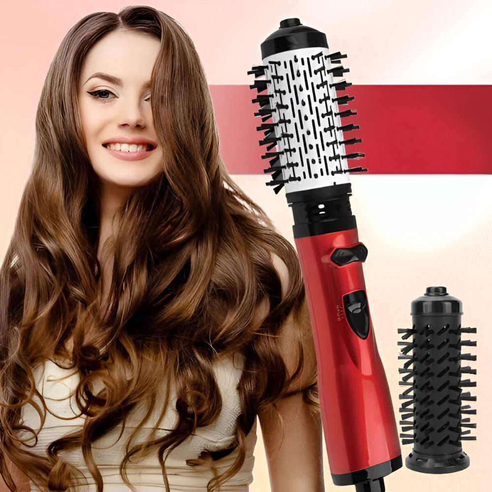 Rotating Hot Air Brush Hair Styler Dryer Set with Interchangeable Round Brush Heads Ionic Blow Dry Volumizer